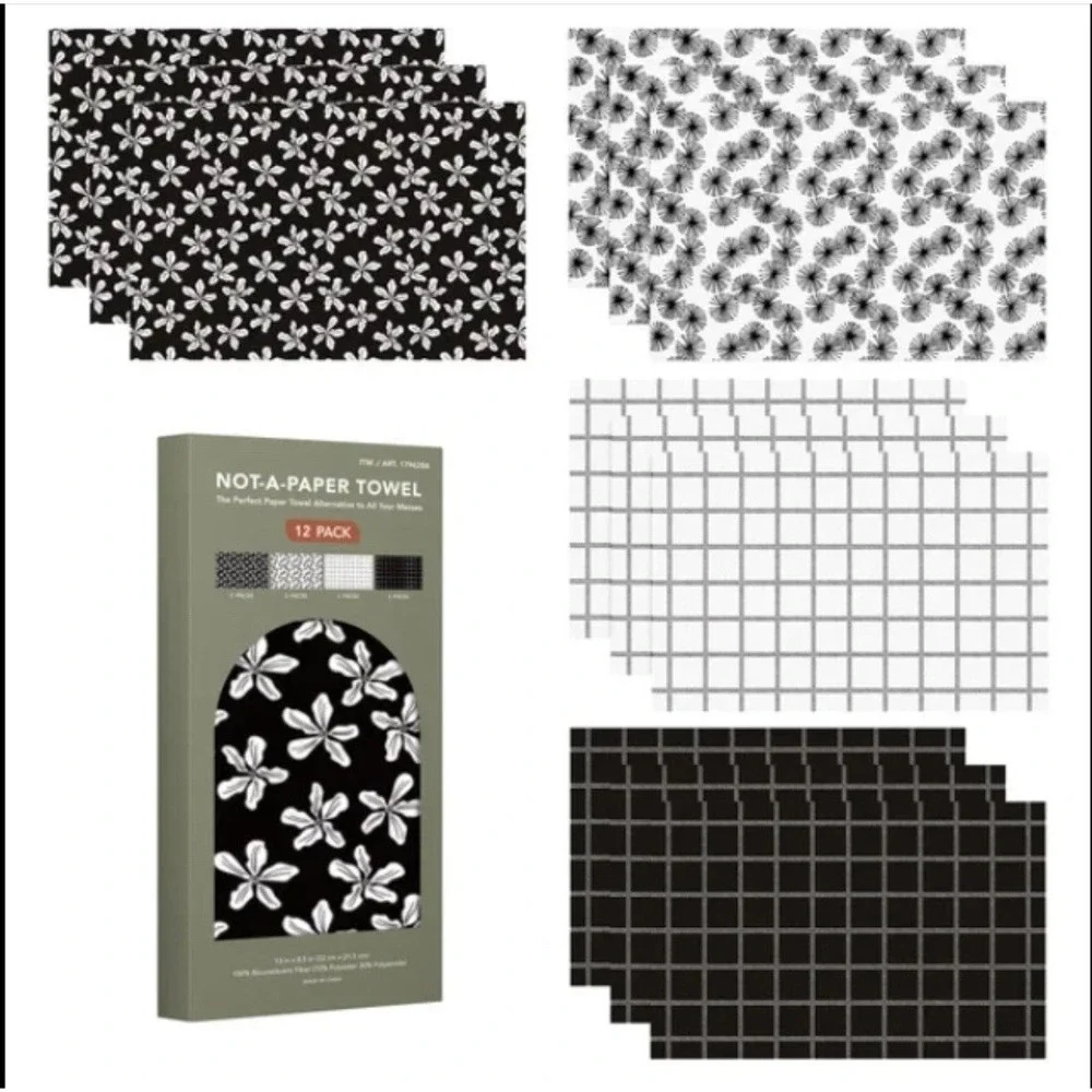 2-EverGrace Not-A-Paper Towel Reusable Towels 12-pack‎ Each 13
